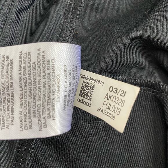 Adidas Super Star Leggings Tight Black White Running Stripe Girls Medium 10/12 - Picture 7 of 8